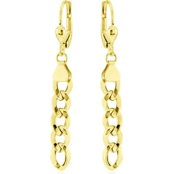 Náušnice GEMMAX Moderní řetízkové zlaté visací náušnice stylu Panzer – zlatý šperk ryzosti 585/1000 v Dárkovém balení s Certifikátem GLEYN-39911