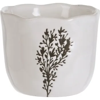 Porcelánový květináč bílý Hypericum 8,5x10,7 cm (135379 041 095004130 květináč větvička)