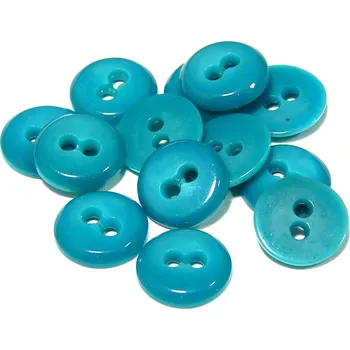 Knoflík GU253, Plastový knoflík, tyrkysově modrý, 13 mm / 1 kus