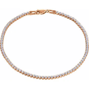 Náramek GEMMAX Působivý elegantní náramek z růžového zlata se zirkony délka 19 cm – zlatý šperk ryzosti 585/1000 v Dárkovém balení s Certifikátem GLBRB-19-29001