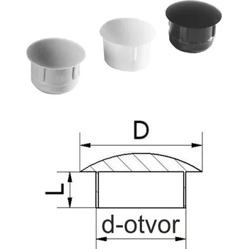 kabelová chránička KOVIAN, s.r.o. vnútorná plastová krytka guľatá D-18mm, d-15mm, L-7mm