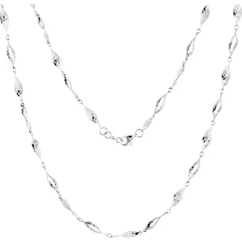 Náhrdelník GEMMAX GLNWNxx2187 Článkový náhrdelník z bílého zlata s diamantovým brusem délka 42 cm – zlatý šperk ryzosti 585/1000 v Dárkovém balení s Certifikátem GLNWN-42-21871