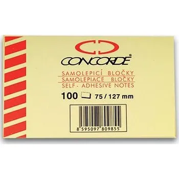 Samolepící bloček Samolepicí bloček CONCORDE 75x127mm, 100l., žlutá