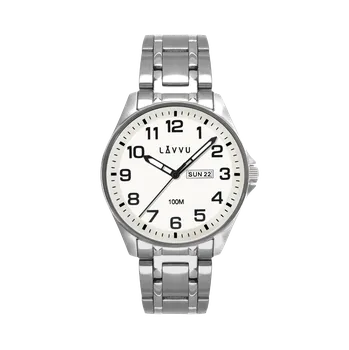 Ocelové pánské hodinky LAVVU BERGEN White se svítícím číselníkem LWM0140 (POŠTOVNÉ ZDARMA!!!)