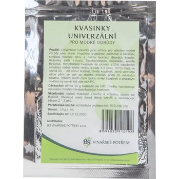 výroba alkoholu AgroBio Kvasinky univerzální (červené), 10 g