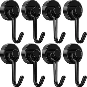 Neodymový magnetický otočný háček černý