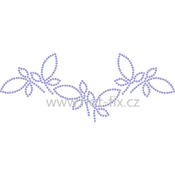 OV031- výstřih nažehlovací hot-fix kamínková aplikace na textil, rozměry cca 29,0x11,5cm barva: kameny barva 101 Crystal /stříbrná