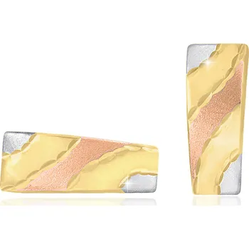 Náušnice GEMMAX Zlaté náušnice s gravírováním – zlatý šperk ryzosti 585/1000 v Dárkovém balení s Certifikátem GLECN-26321