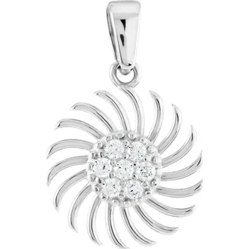 Přívěsek GEMMAX Zlatý přívěsek Sluníčko z bílého zlata – zlatý šperk ryzosti 585/1000 v Dárkovém balení s Certifikátem GLPWB-37131