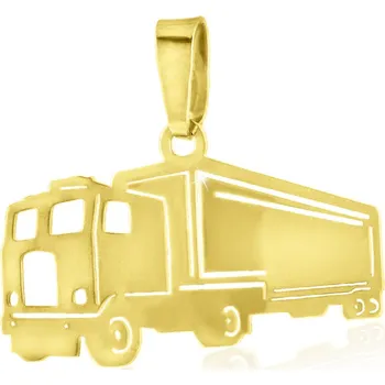 Přívěsek GEMMAX Zlatý přívěsek Kamion – zlatý šperk ryzosti 585/1000 v Dárkovém balení s Certifikátem GMPYN-84101