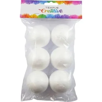 Vánoce Polystyren koule 6cm 6ks