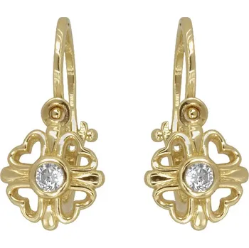 Náušnice Dětské zlaté náušnice čtyřlístek, 1.31 g,