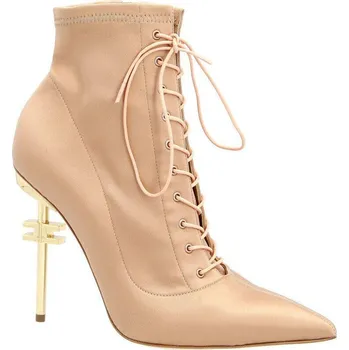 Dámské holínky Elisabetta Franchi Kotníkové boty s přídavkem kůže | Barva:růžové zlato | Velikost:36