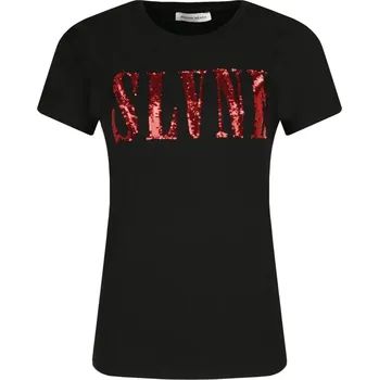 Dámské tričko Silvian Heach Tričko AMARCORD | Barva:černý | Velikost:XXS