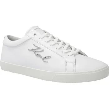 Pánské tenisky Karl Lagerfeld Kůžoné plátěné tenisky SKOOL | Barva:bílý | Velikost:40