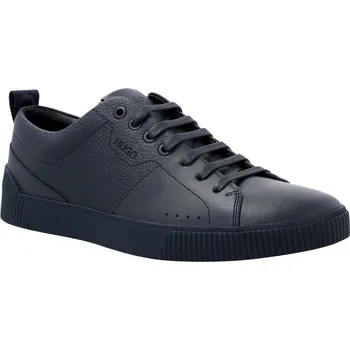 Pánské tenisky HUGO Kůžoné plátěné tenisky Zero_Tenn | Barva:tmavě modrá | Velikost:41