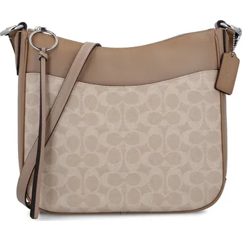 Oblečení a móda Coach Kůžoná kabelka na rameno Chaise | Barva:béžový | Velikost:OS