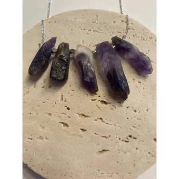 Náhrdelník Náhrdelník s krystaly z přírodních kamenů, WHITE ORCHID kameny: ametyst