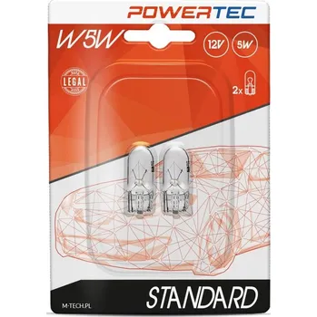 Autožárovka M-TECH POLAND | Žárovka 12V/5W celosklo T10 - W5W, PTZ12-02B, baleno na blistru
