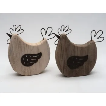 Velikonoční dekorace Kohout dřevěný, Barva Šedohnědá patina