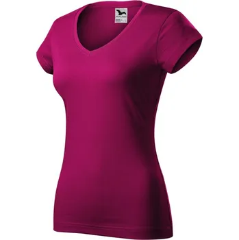 Dámské tričko Fit V-neck tričko dámské XS fuchsia red