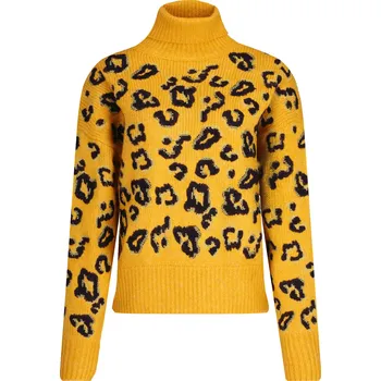 Dámský svetr Silvian Heach Rolák TREES | Barva:hořčicová | Velikost:M