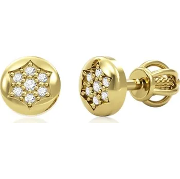 Náušnice Elegantní zlaté peckové náušnice Elmina se zirkony Materiál šperku: Žluté zlato, Barva kamene: Čiré zirkony