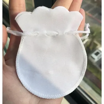 Dárková taška Sametový stahovací sáček bílý