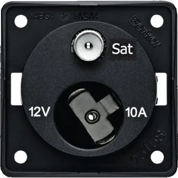 Elektrická zásuvka BERKER SAT zásuvka s 12V zásuvkou, antracitová barva