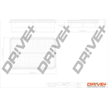 Vzduchový filtr Vzduchový filtr Dr!ve+ DP1110.10.0196