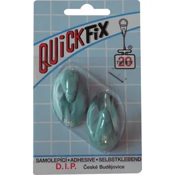 Věšák DIP - QUICKFIX háček samolepicí typ 1 - 2 ks - bílo/zelený