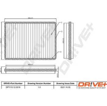Kabinový filtr Filtr vzduchu v interiéru Dr!ve+ DP1110.12.0016