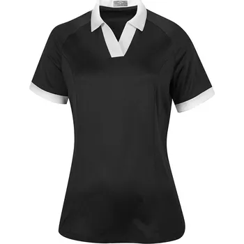 Dámské tričko Callaway Textured Short Sleeve V-Placket Colourblock Polo M, Caviar, dámské