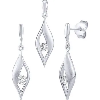 Souprava šperků Stříbrný set šperků Nadine s čirým Brilliance Zirconia - náušnice a přívěsek FWS15332W