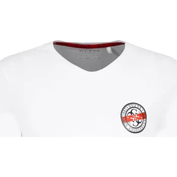 Pánské tričko GUESS JEANS Tričko s dlouhým rukávem | Barva:bílý | Velikost:XXL