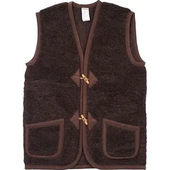 Vlnka Vlněná vesta Merino s knoflíky tmavě hnědá velikost oblečení M