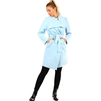 Dámský kabát Glara Dámský kabát s páskem a výrazným límcem 775233