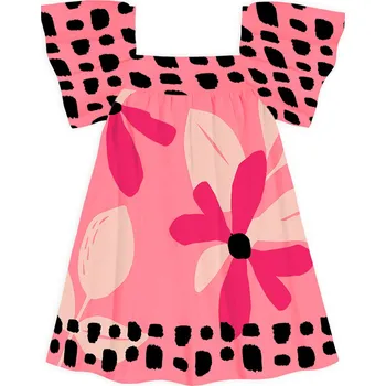 Dívčí šaty Dívčí šaty NANAI BIG FLOWER růžové Velikost: 104