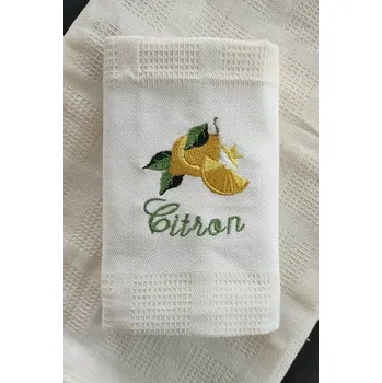 Utěrka Top textil Bavlněná utěrka Provence Citron 50x70, krémová