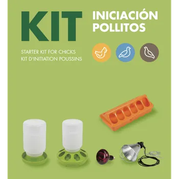 Chov hospodářského zvířete Základní sada pro odchov drůbeže - krmítko, napáječka, lampa, žárovka