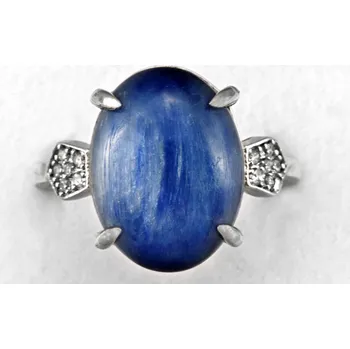 Prsten Stříbrný prsten (Ag 925/1000) s kyanitem QA, vel. kamene cca 16 mm (KY5142R)