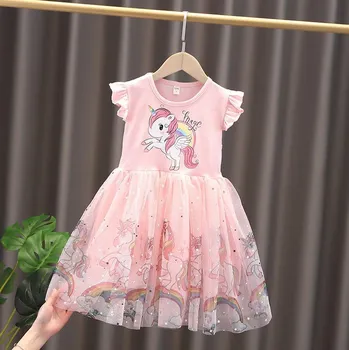 Dívčí oblečení Dívčí šaty s poníkem (My Little Pony), růžové / modré, Barva modrá, Velikosti 130