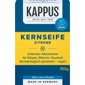 Mýdlo Kappus Kernseife Citron univerzální tvrdé přírodní mýdlo vyrobeno z přírodních látek 150 g