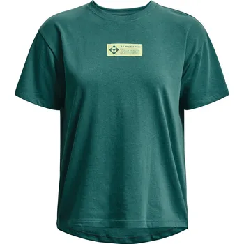 Dámské tričko Dámské tričko s krátkým rukávem Under Armour PJT ROCK GLOBE SS W zelené 1376917-722 - S | UK 8 | US 10,5