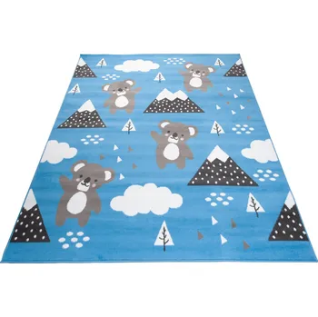 Koberec Dětský koberec Jolly Kids - medvídci 1 - modrý Rozměr koberce: 140x200 cm