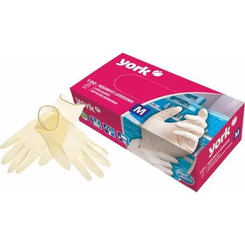 Rukavice na úklid YORK latexové rukavice M 100 ks
