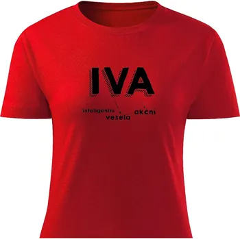 Dámské tričko Dámské tričko Iva Barva: Červená, Velikost: XXL