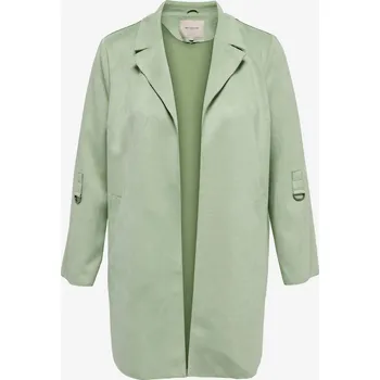 Dámský kabát Světle zelený dámský lehký kabát v semišové úpravě ONLY CARMAKOMA - Dámské Only zelená | světle zelená 2150024