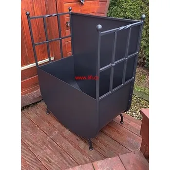 Krbové nářadí Krbový koš na dřevo Věra dvě čela 4