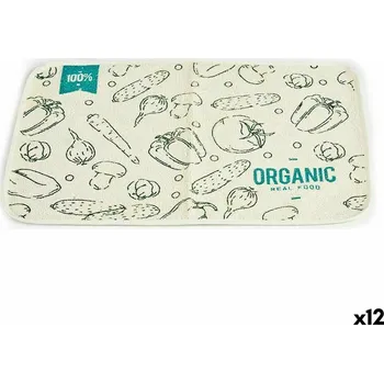 Podtácek Kinvara Prostírání Organic Bavlna Polyester Bílá Zelená (33 x 0,3 x 48 cm) (12 ks)